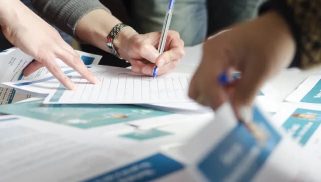 filling out paperwork