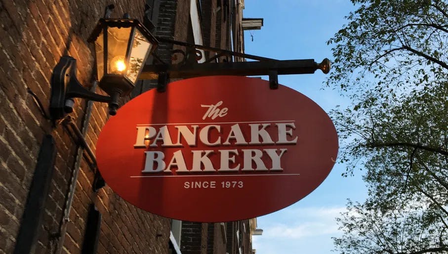 The Pancake Bakery restaurant entrance sign