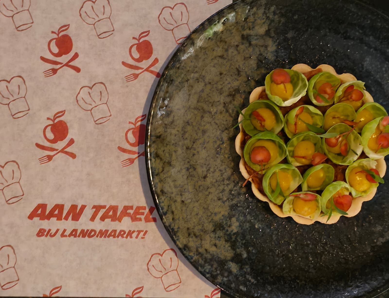 Een van de kerstgerechten van de chefs