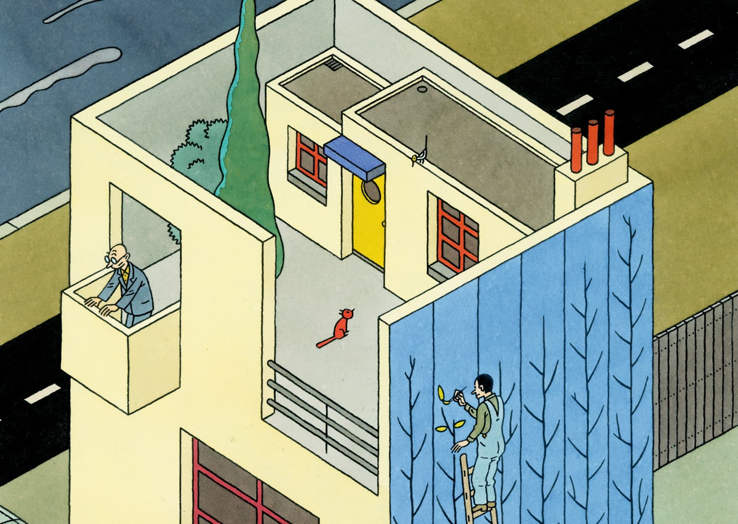 Detail van 'Introvert' door Joost Swarte