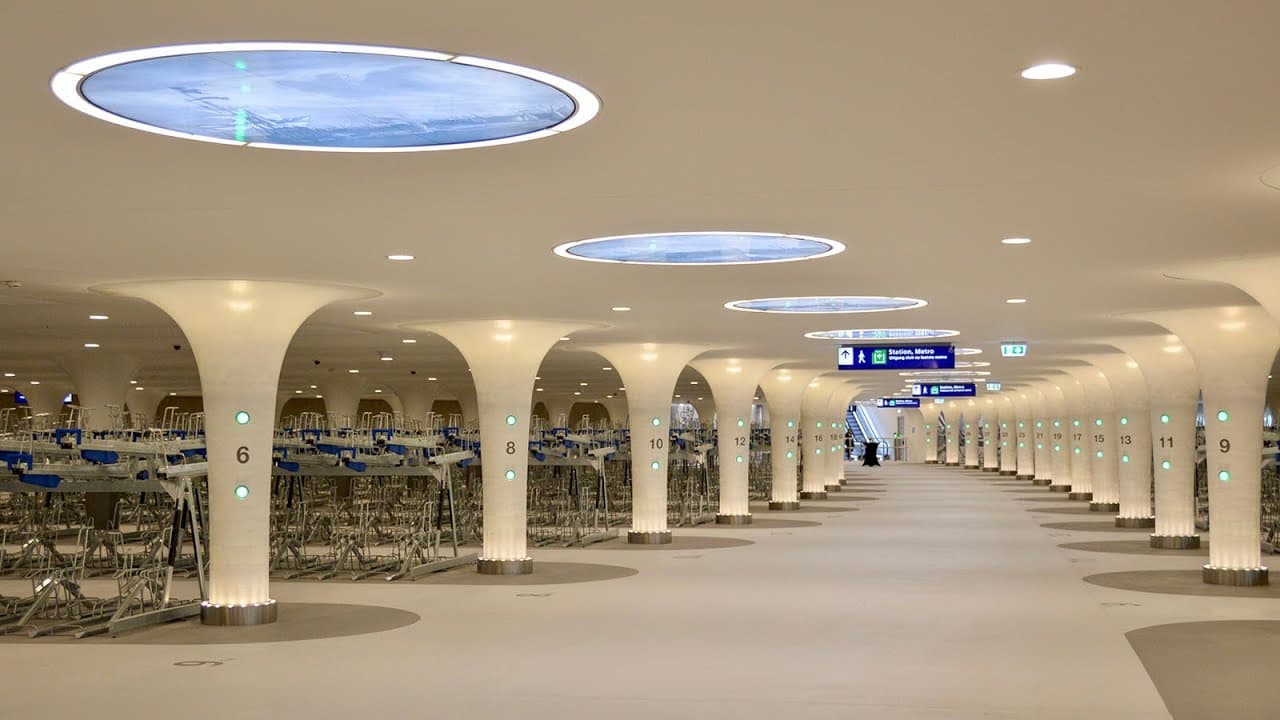 Stationsplein Underwater Bike Parking at Amsterdam Centraal - Video thumbnail