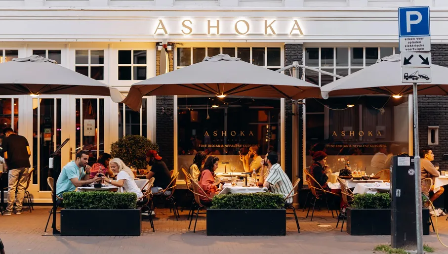 Ashoka Indian restaurant people sitting on the terrace