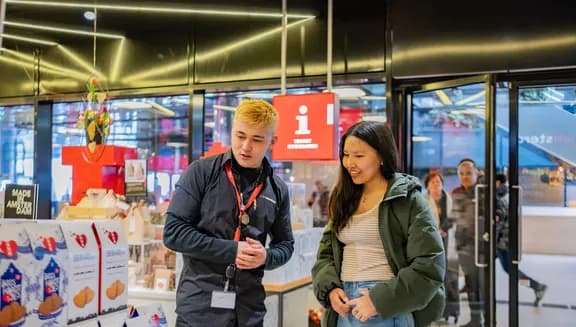 Interaction between Store employee and customers.