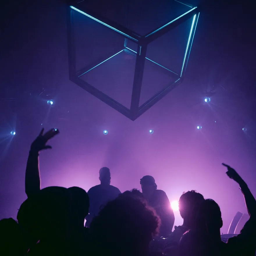 Parallel nightclub people dancing