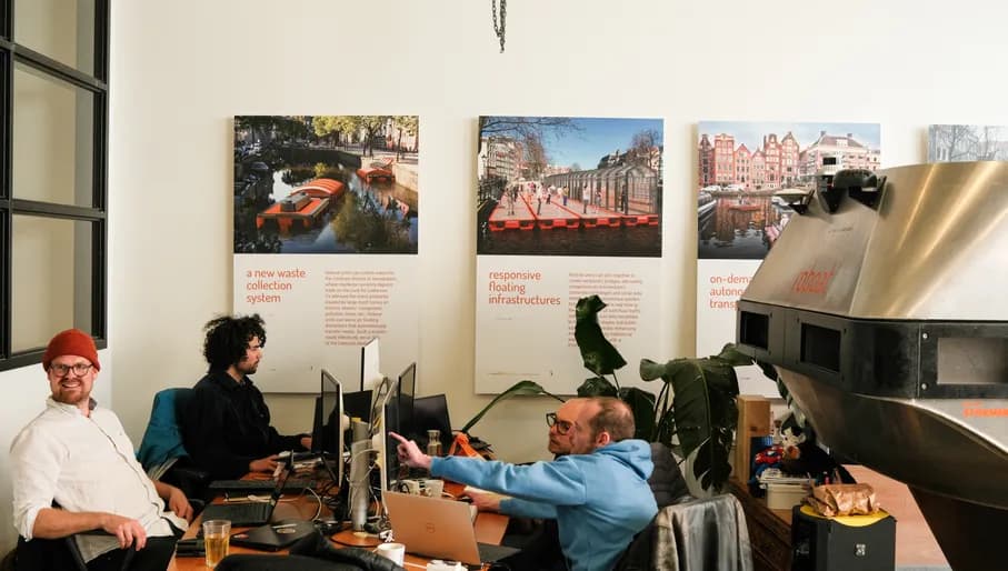 People working in Roboat office