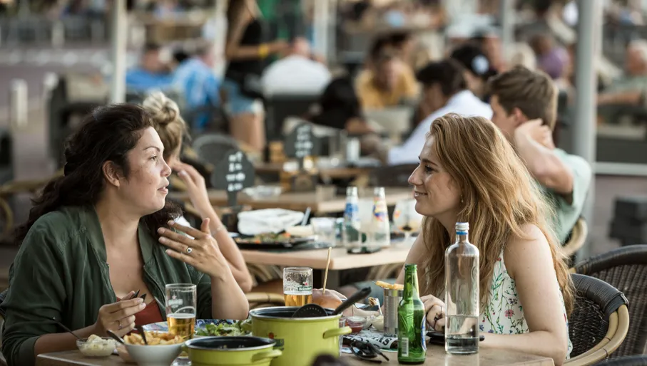 Two women having lunch
