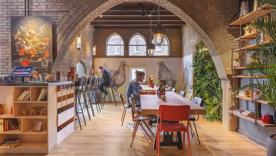 Interior of restaurant at BUNK hostel