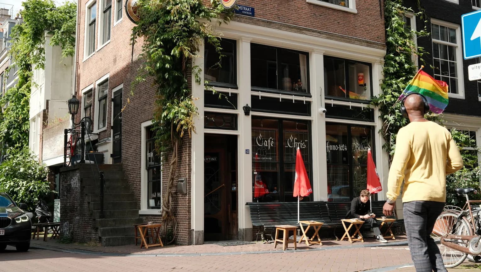 Exterior of Café Chris brown bar in the Jordaan
