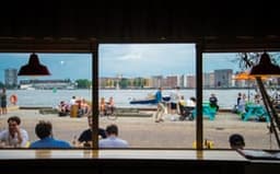 FC Hyena cinema restaurant terrace in Summer