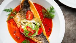 Fish dish at Papa Thang Vietnamese restaurant in Amsterdam Noord