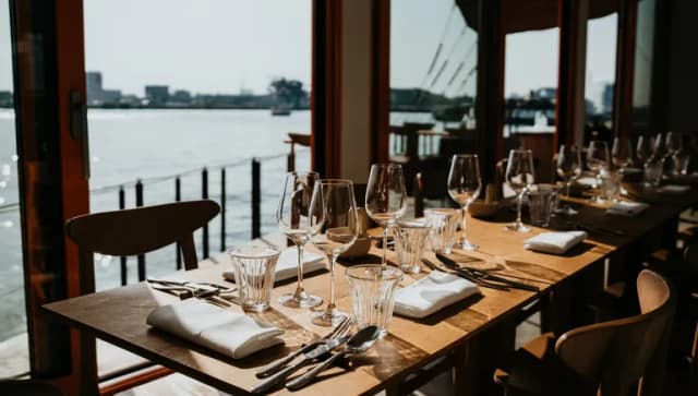 Contrast restaurant table setting