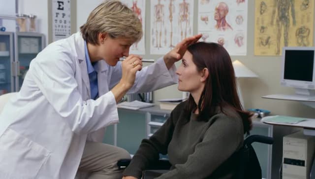 Woman at the GP, doctor's office