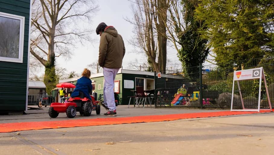 March 15th 2023 - Election day in Amsterdam. Dad and child going to vote