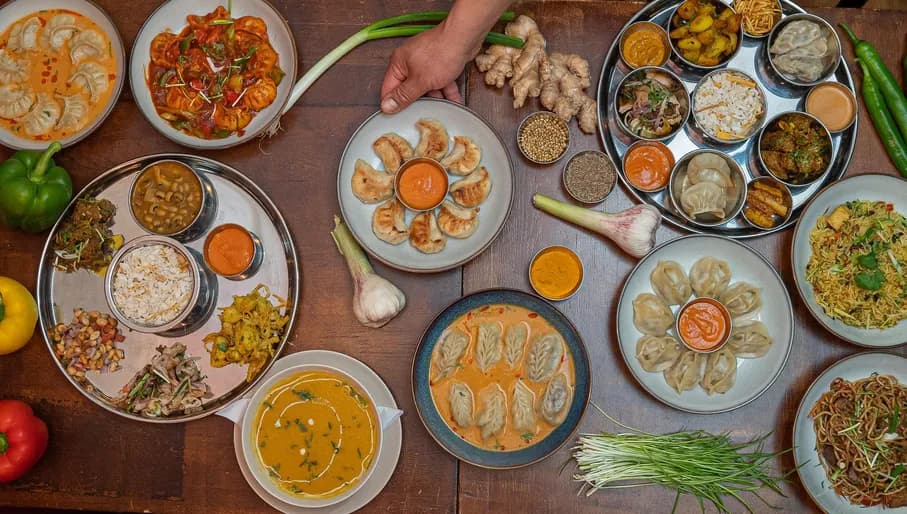 Selection of dishes at Namche Indian restaurant