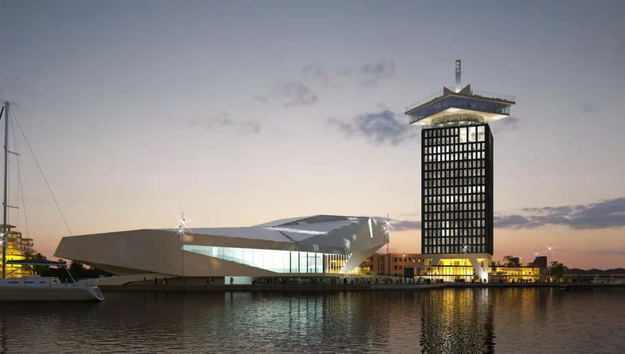Sir Adam exterior in A'DAM Toren next to EYE Museum