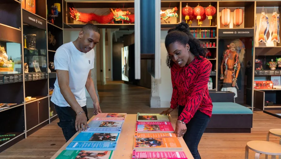 A couple visits Tropenmuseum