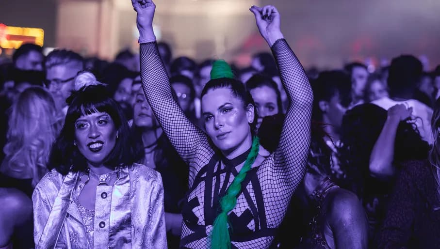 Woman dancing at a party.