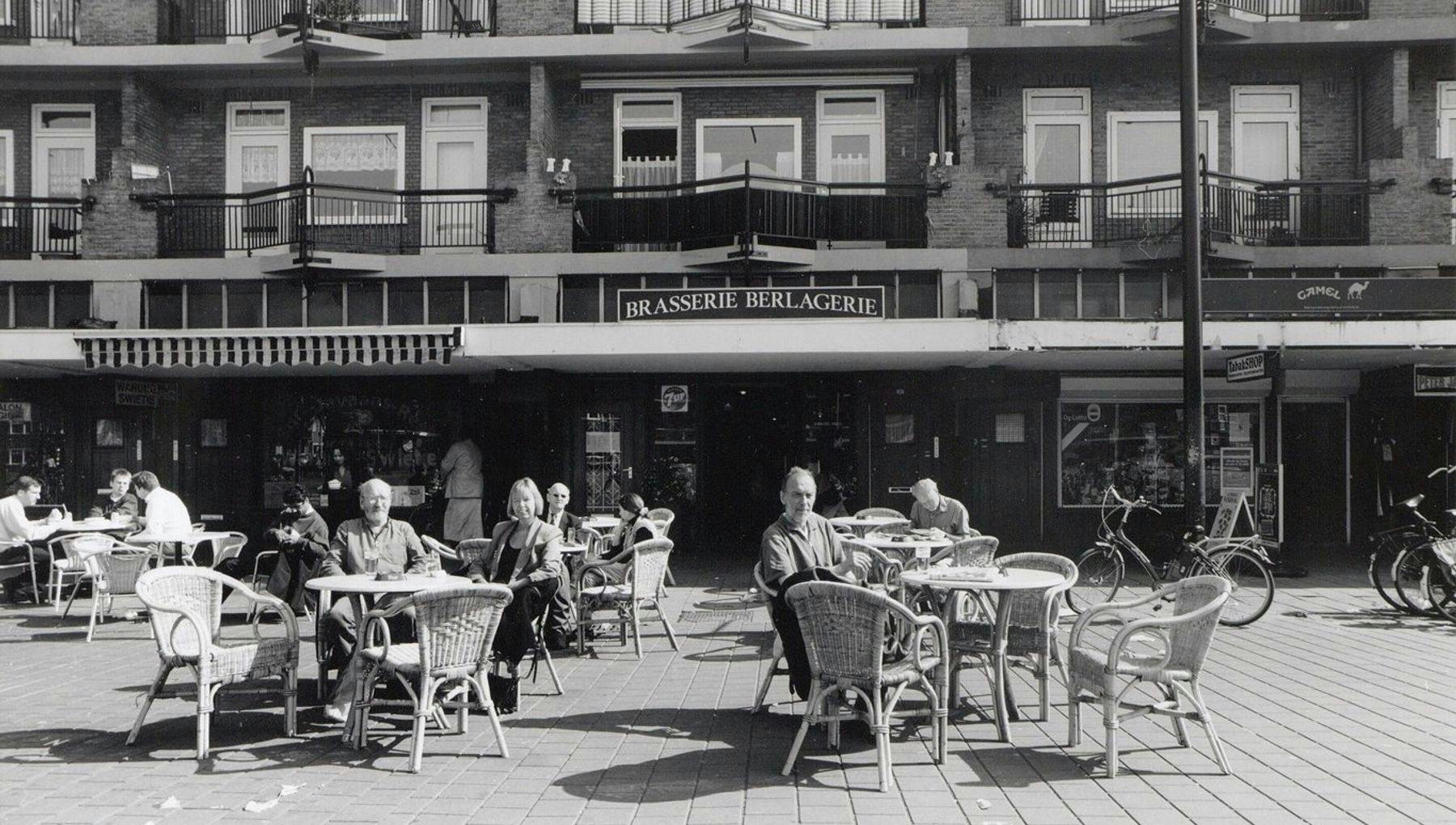 Sitting on terrace at Mercatorplein archive photo