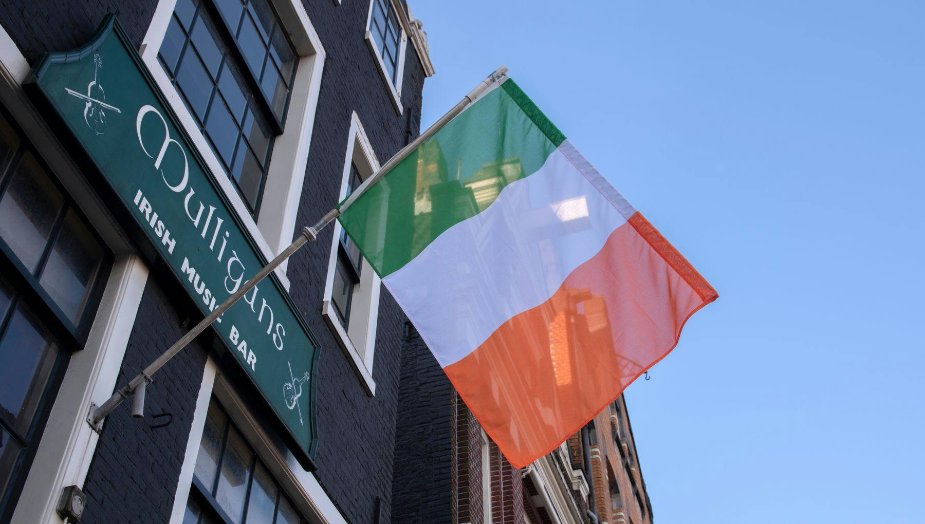 Irish Flag At The Mulligans Pub At Amsterdam The Netherlands 2020