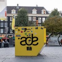 Amsterdam Dance Event (ADE) cube on Rembrandtplein.