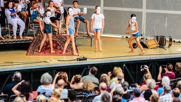 Childrens performance at Vondelpark Openlucht Open Air Theatre Theater in summer