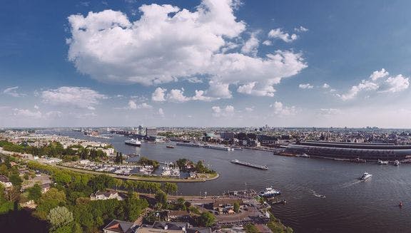 View Ship and Ferry port from A'DAM Toren
©Dennis Bouman - contact before use