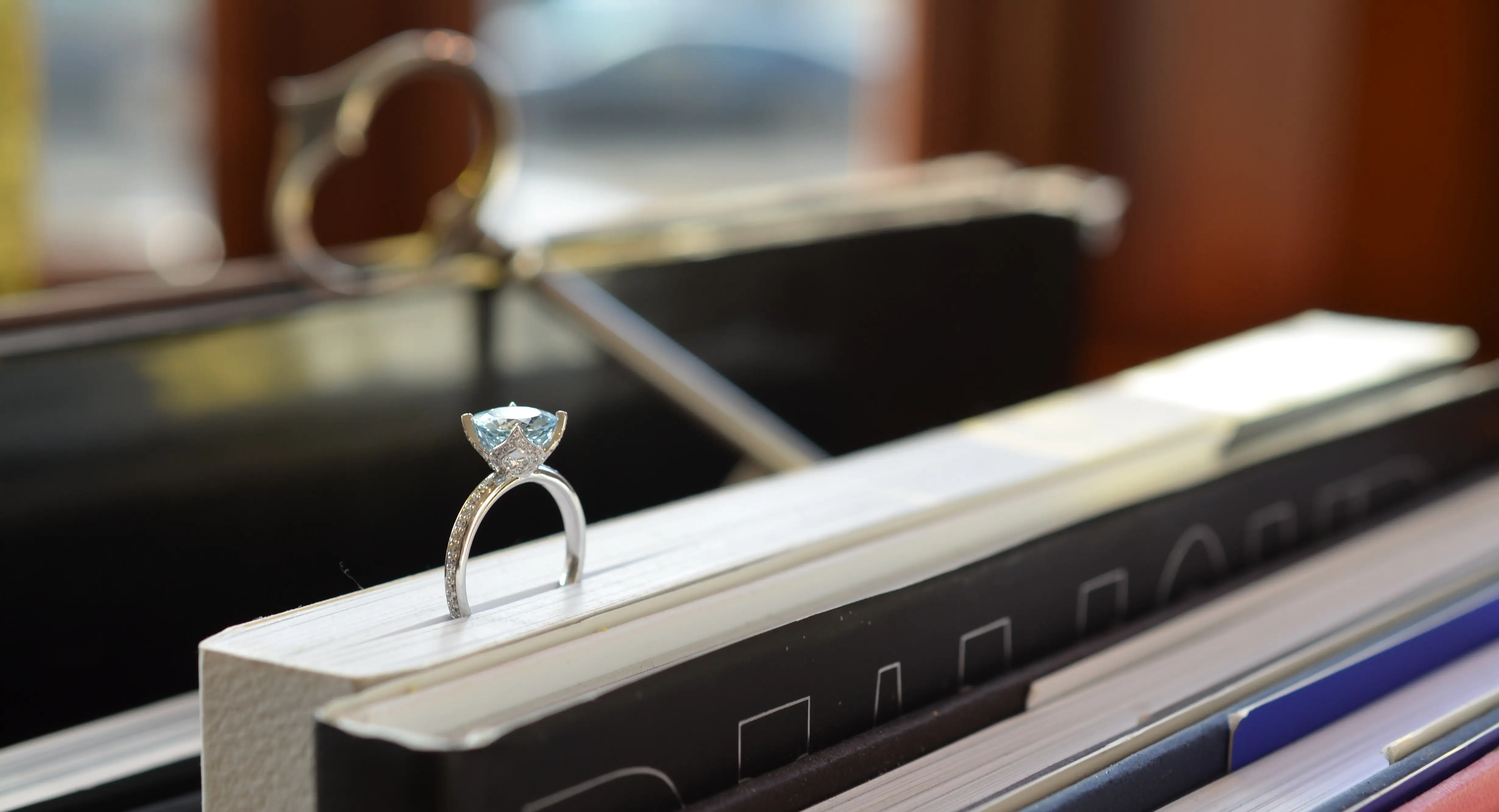 Bonebakker Key Of Amsterdam ring with aquamarine and diamonds