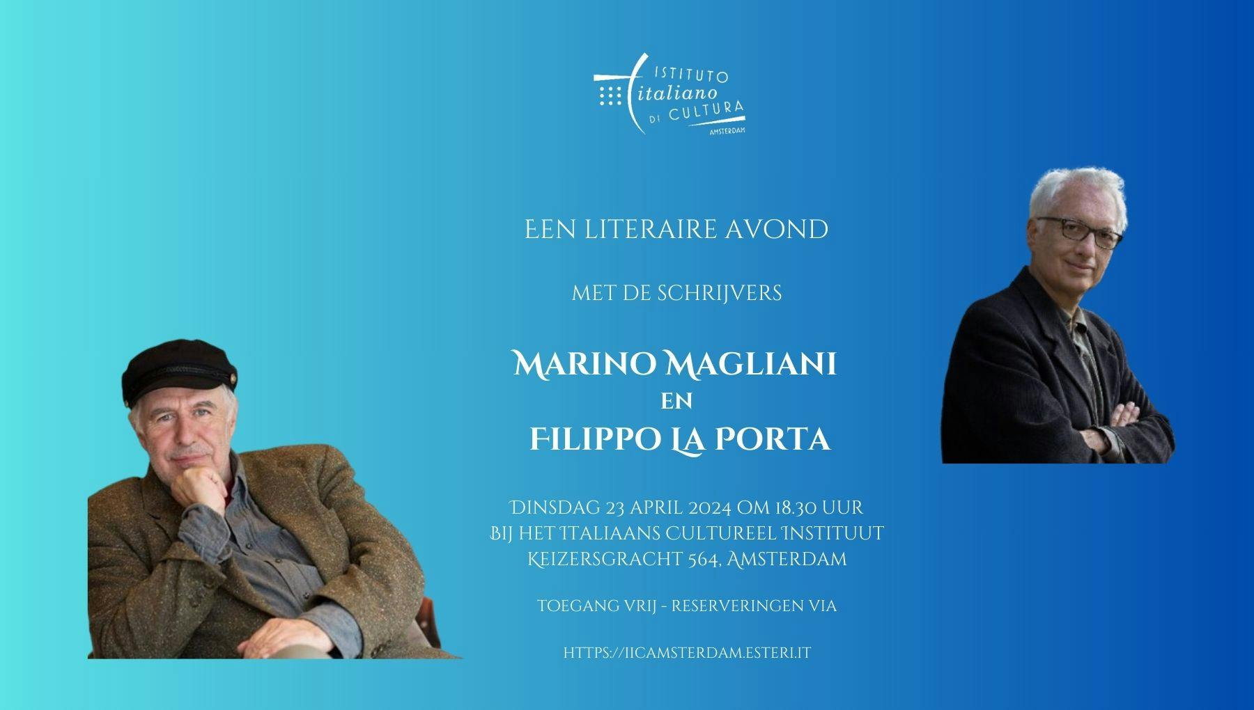 Literair Evenement: Ontmoeting met Marino Magliani en Filippo La Porta