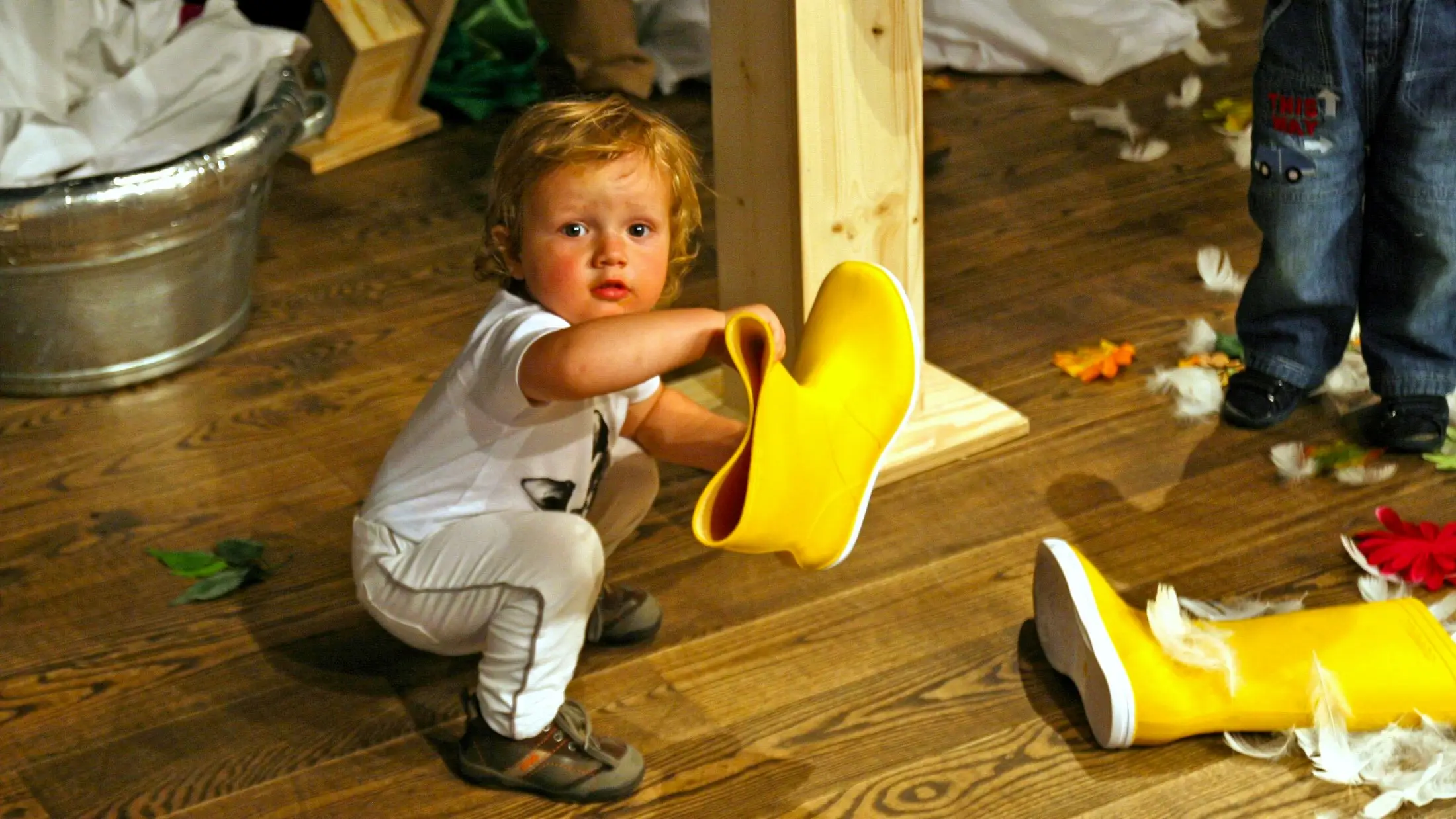 Spelen in het decor na de voorstelling
