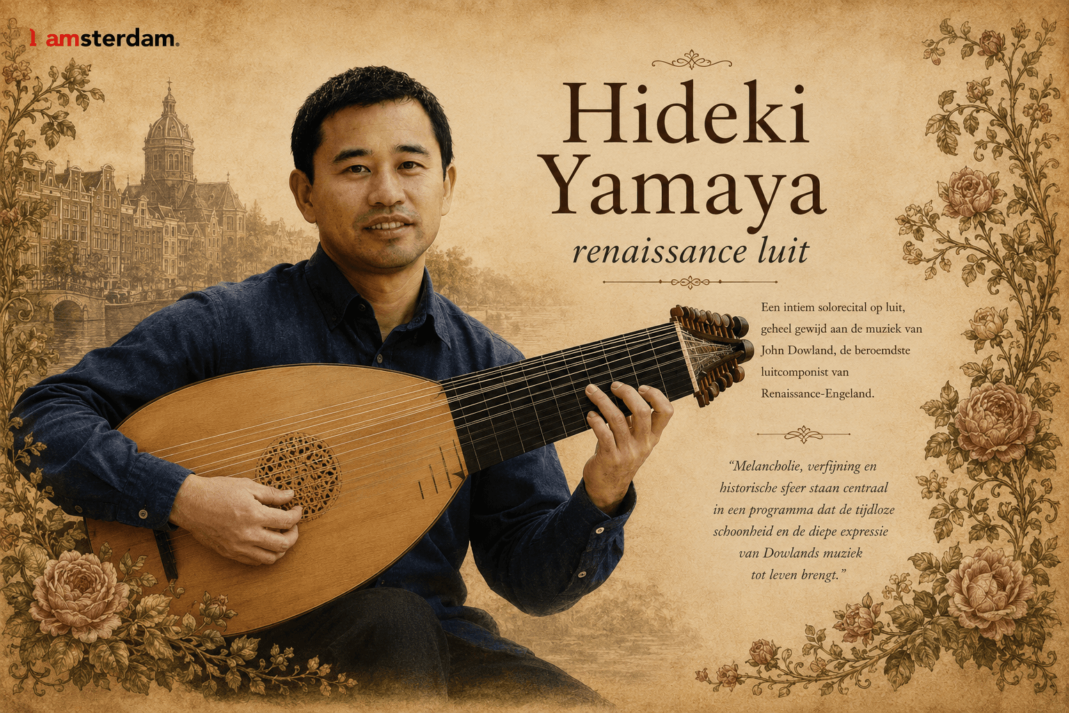 Hideki Yamaya geeft een luitrecital
