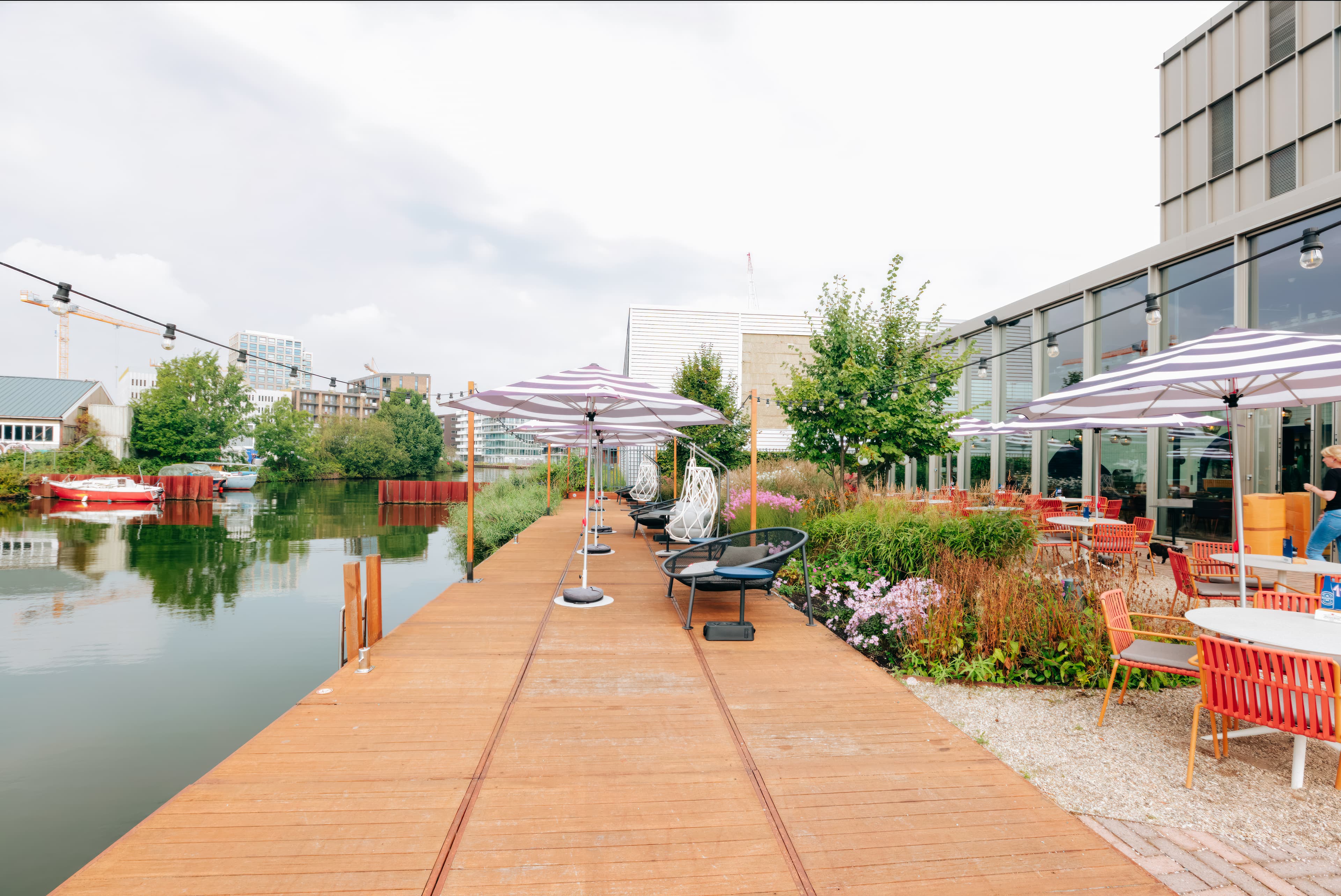 Outdoor terrace at YOTEL Amsterdam