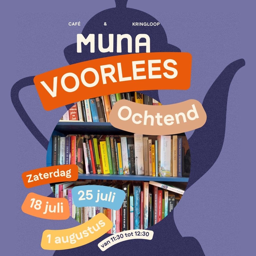 Goed nieuws! In juli organiseren we voorleesochtenden bij Muna voor kinderen van 4 t/m 8 jaar. 📚✨Zohra neemt de kinderen helemaal mee in verschillende mooie, grappige en fantasierijke verhalen.