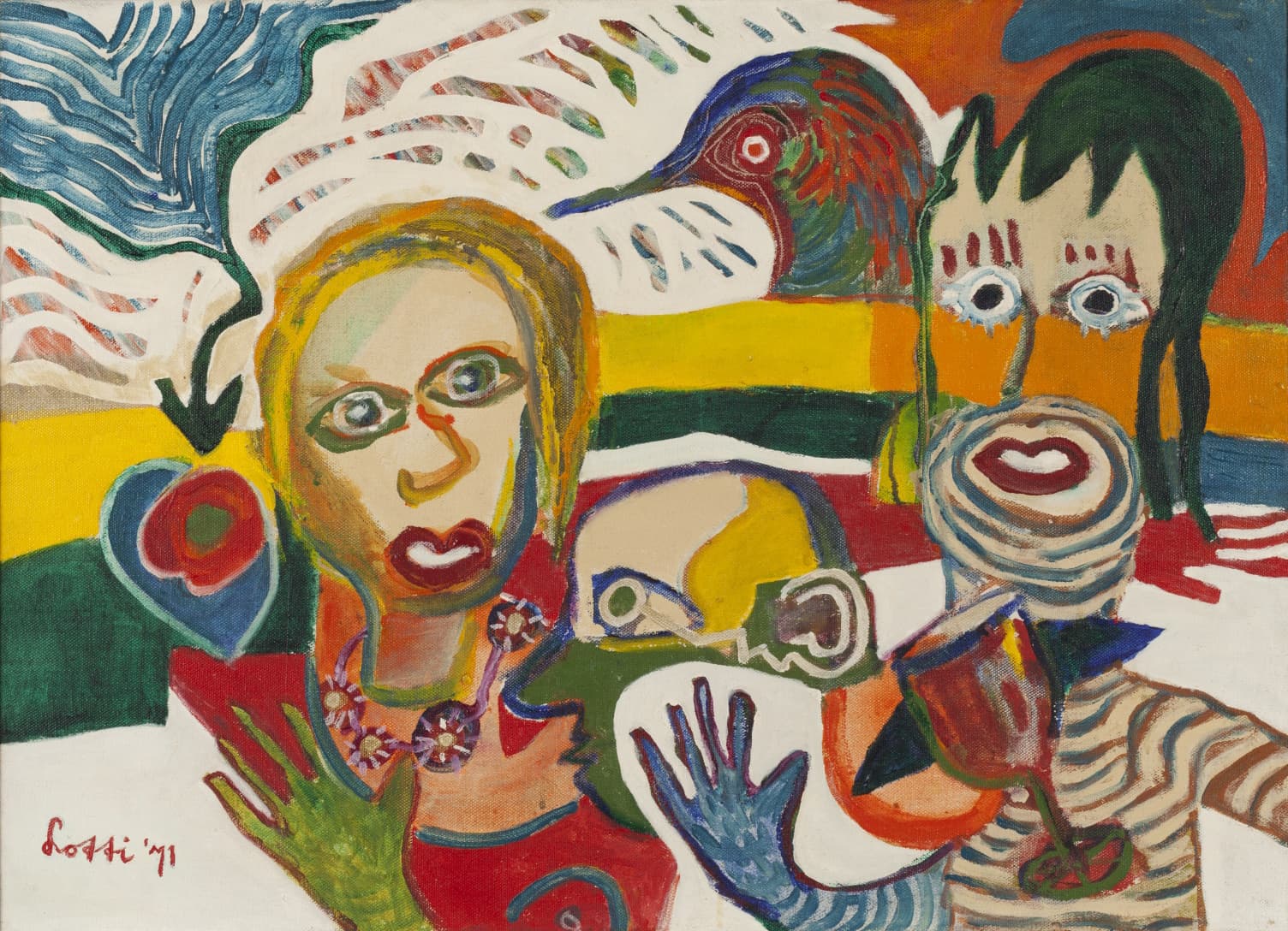 Lotti van der Gaag, L'Horizon Francais, olieverf, 1971