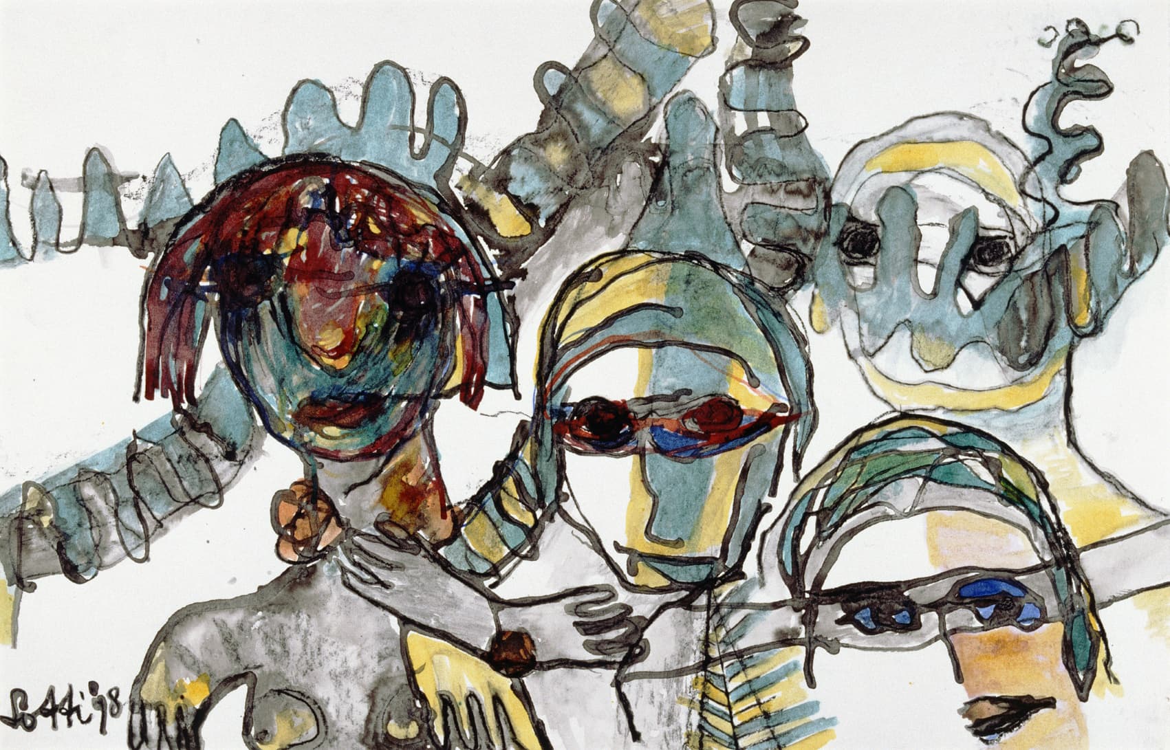 Lotti van der Gaag, Quatre copains jurent sur leur amitié, inkt, 1978