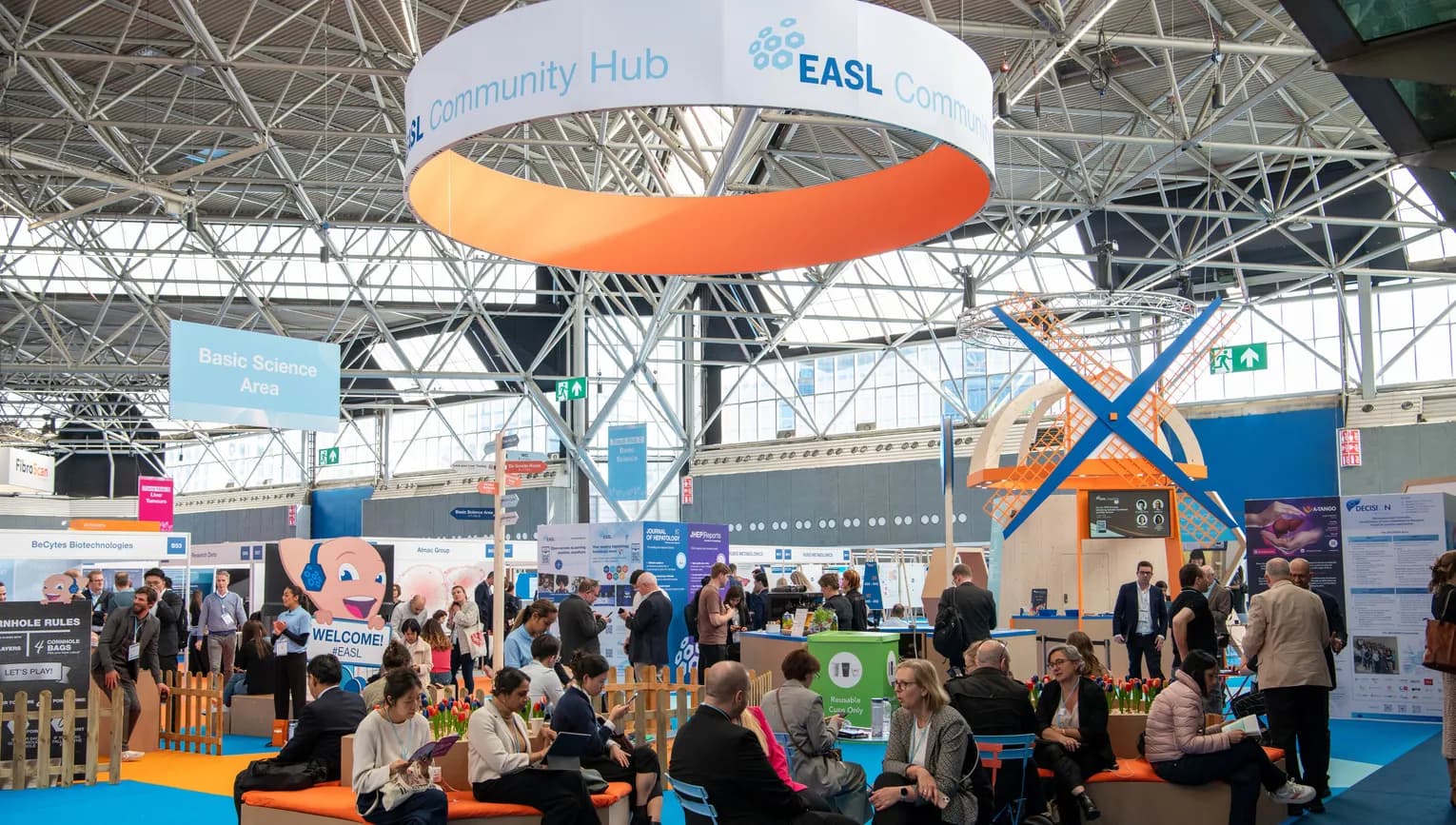 EASL Congress 2025, Amsterdam, Netherlands.
Photo shows: The EASL Community Hub.
Photo©Steve Forrest/EASL/Workers’ Photos