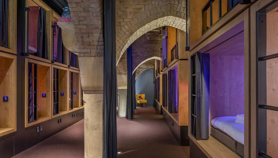 Interior and bedroom pods at BUNK hostel