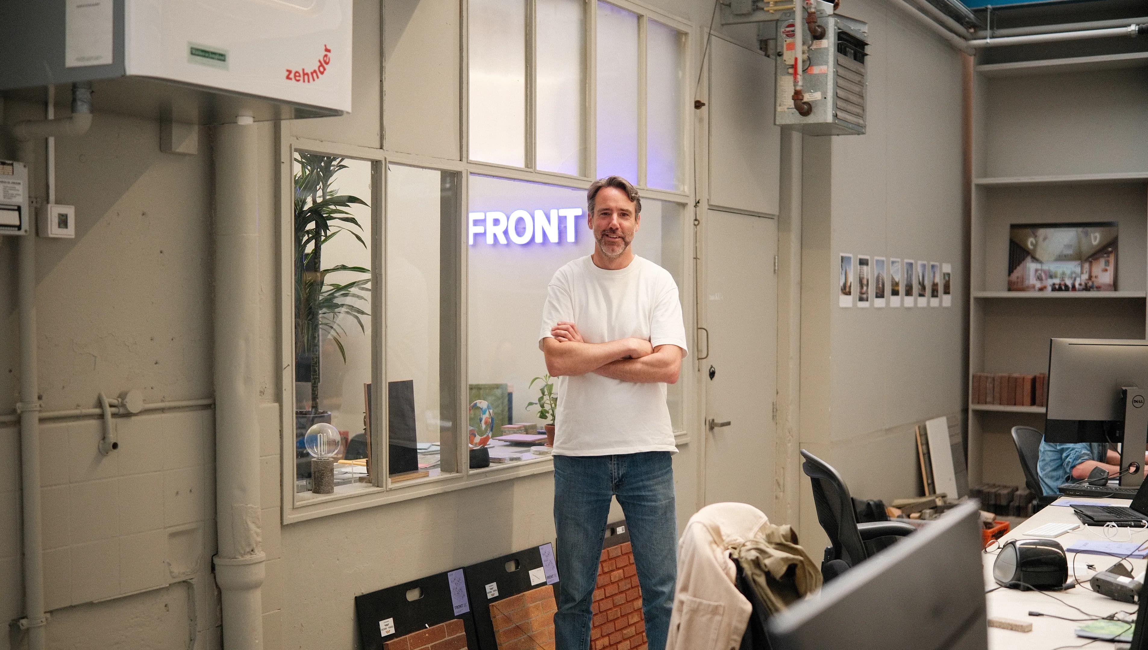 Ward Massa, CEO and co-founder of FRONT, standing in his office in Amsterdam.
