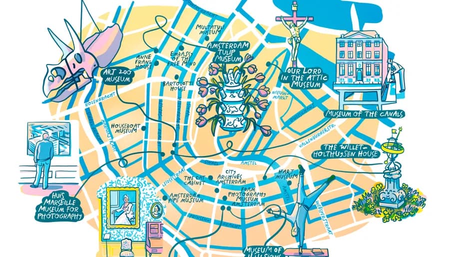 Map of musems along the canals