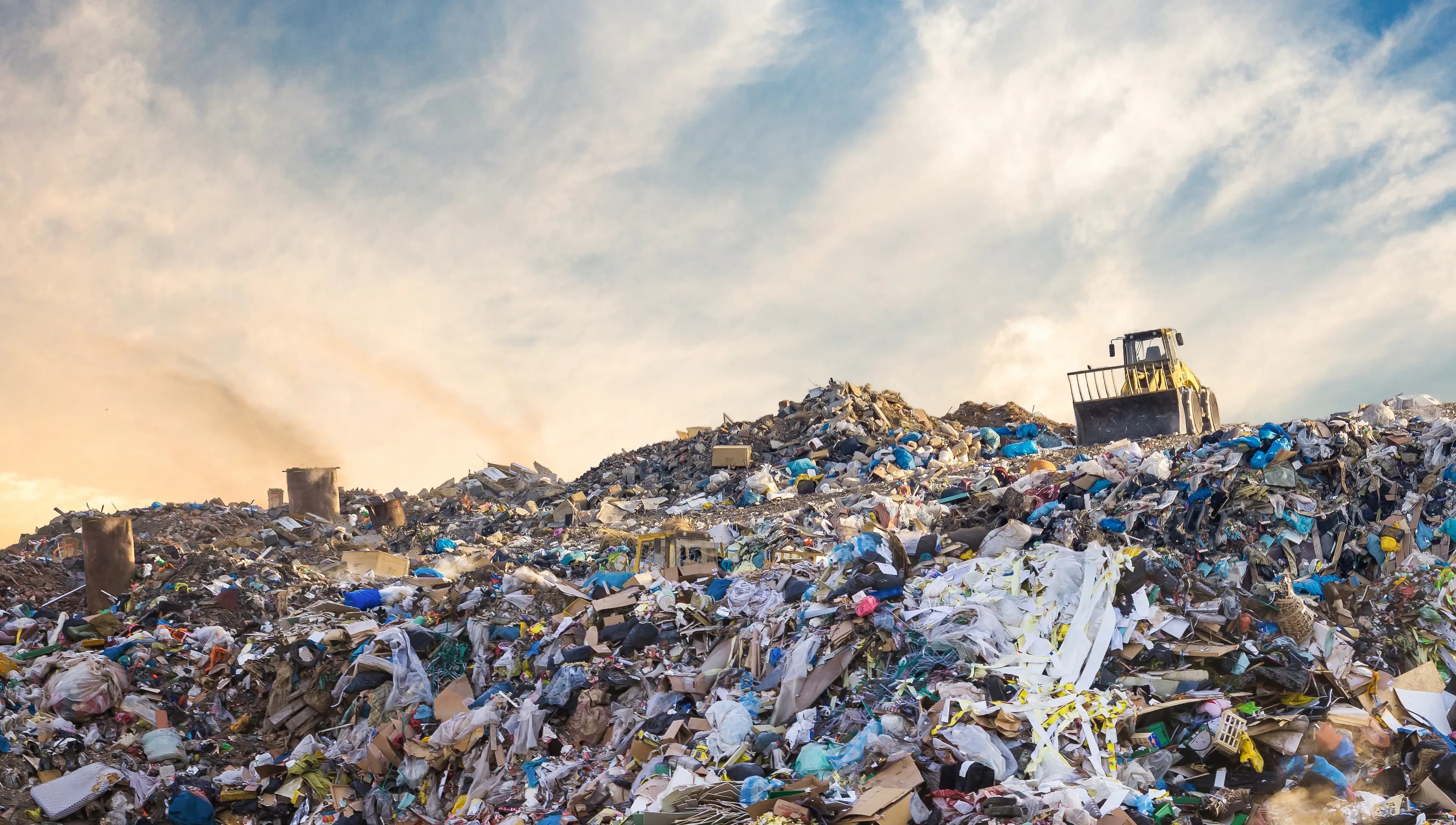 Garbage pile in trash dump or landfill. Pollution concept.