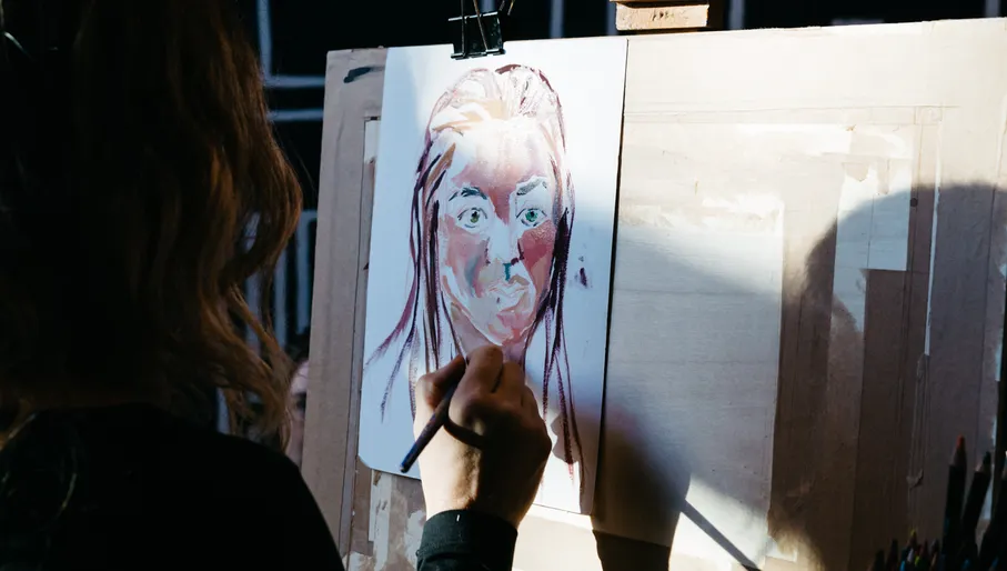 Woman painting
