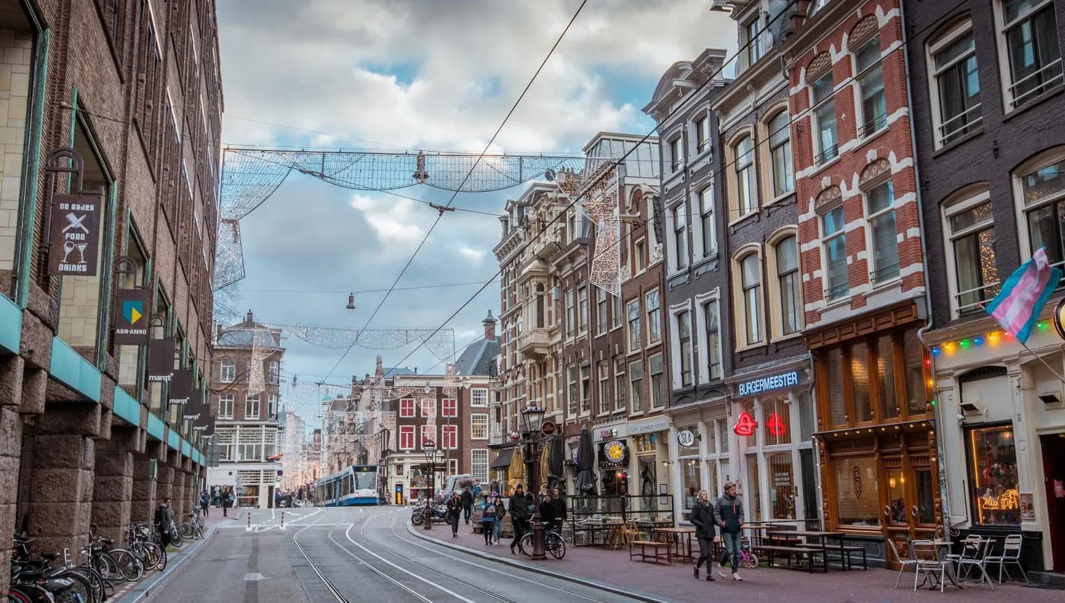 Christmas decorations at the Utrechtsestraat shopping street