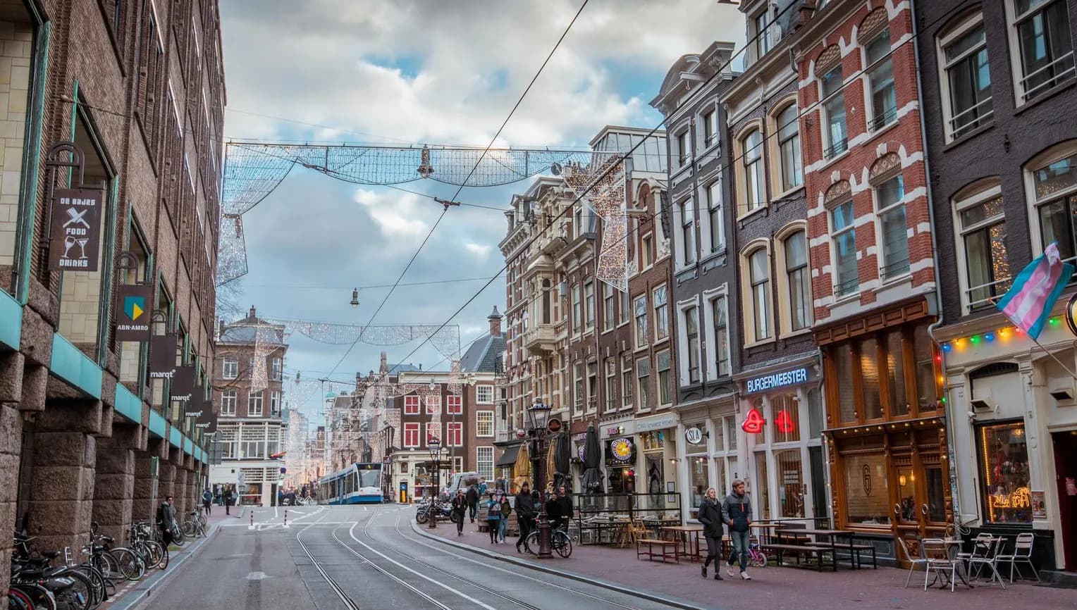 Christmas decorations at the Utrechtsestraat shopping street