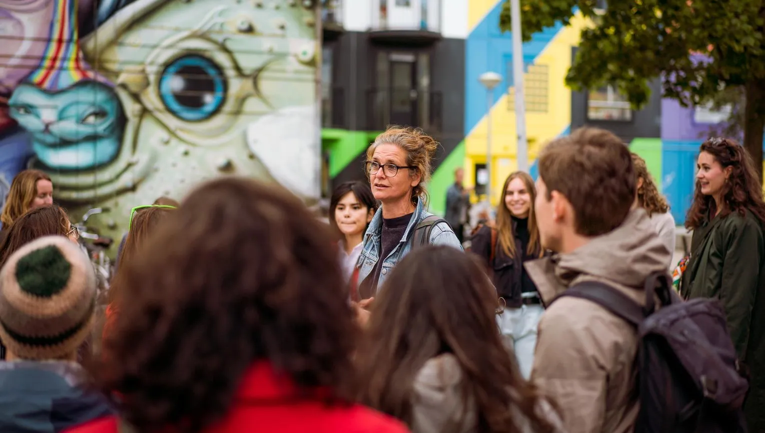 Street art tour at Heesterveld Creative Community during 24H Zuidoost 2022.