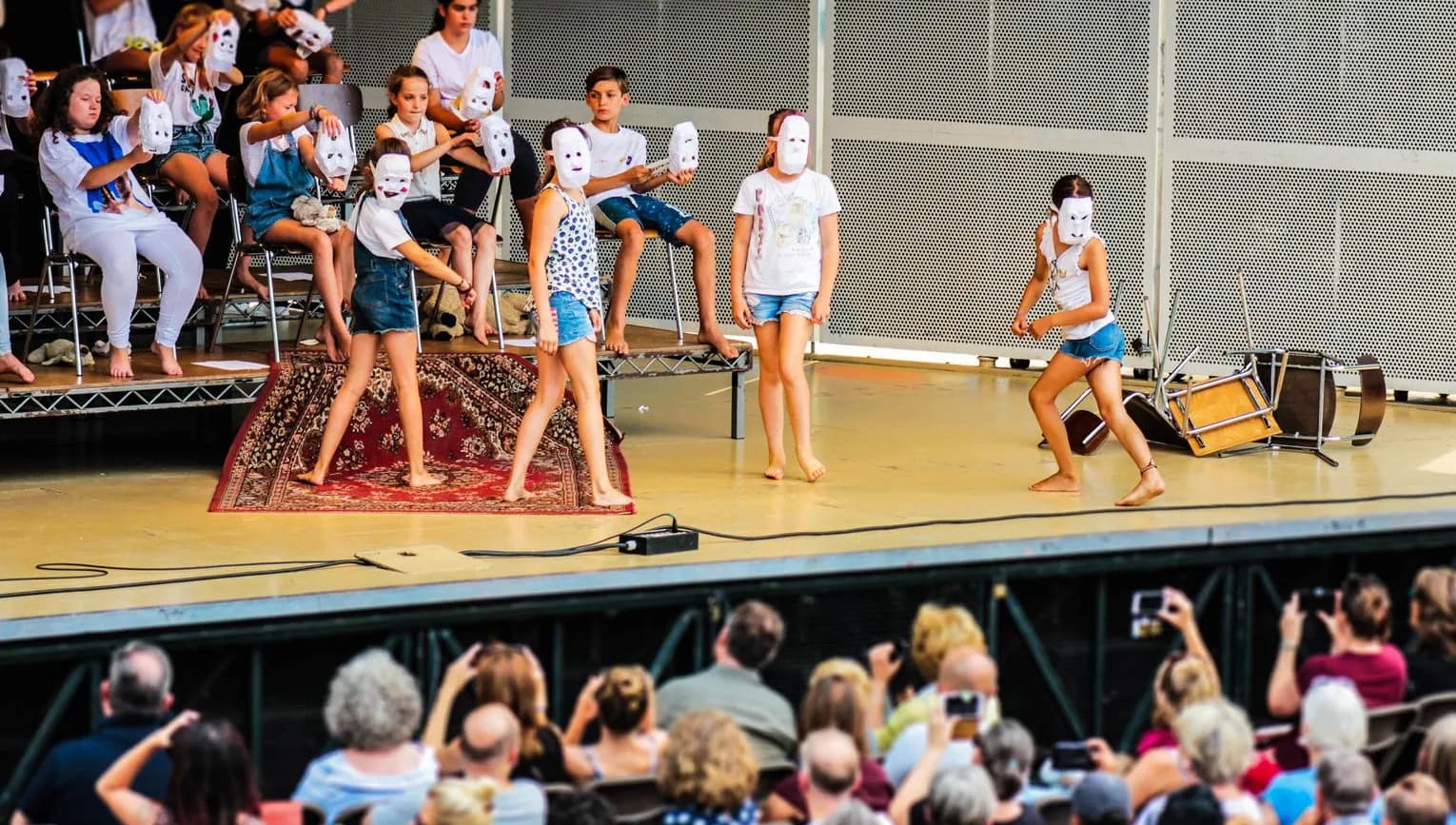 Childrens performance at Vondelpark Openlucht Open Air Theatre Theater in summer