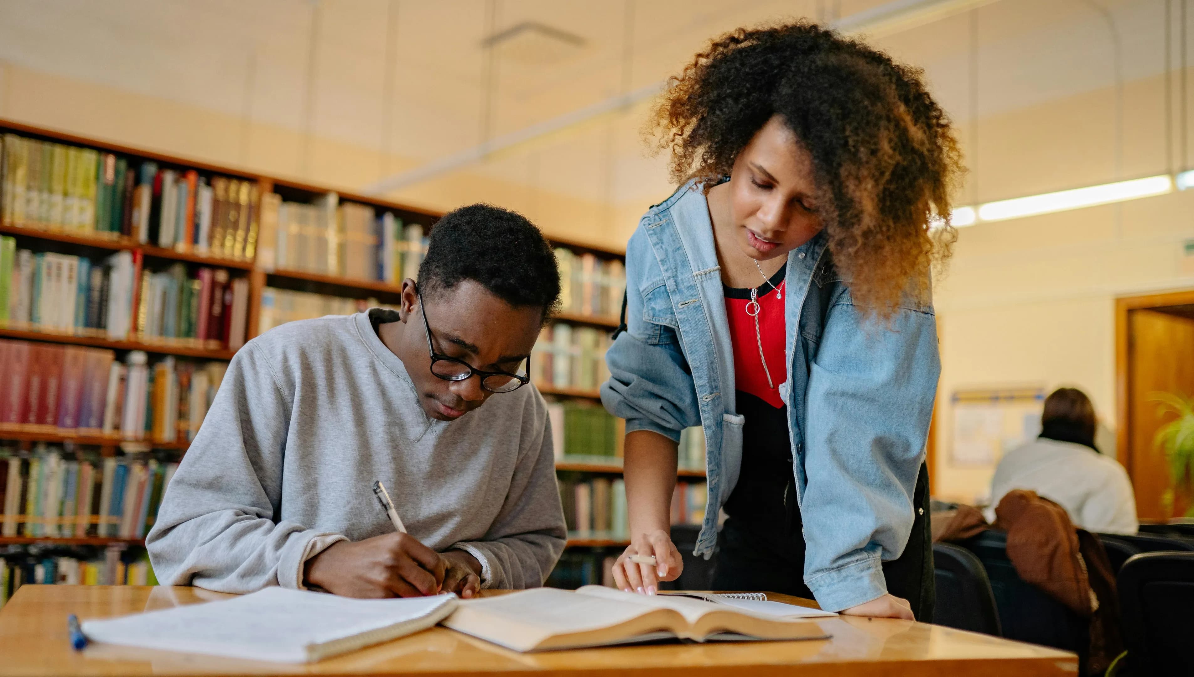 Pexels stock photo with two school children teens