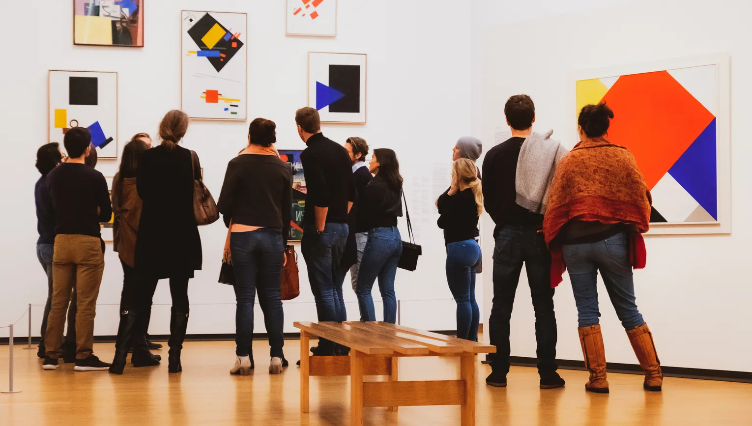 People looking at art in the Stedelijk Museum for Amsterdam Culture Club