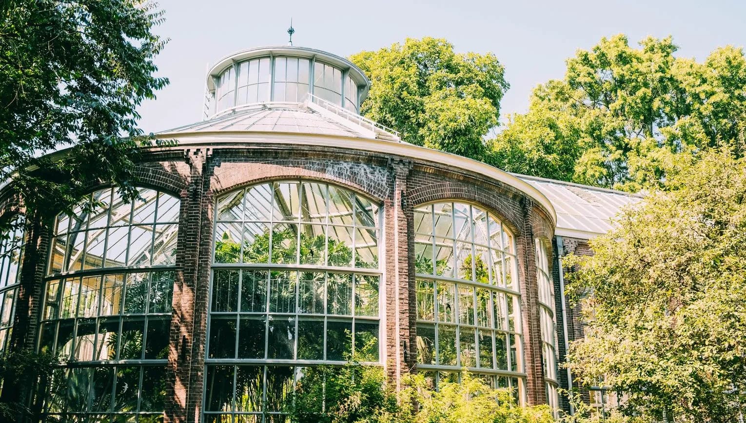 The Hortus Botanicus botanical gardens greenhouse.