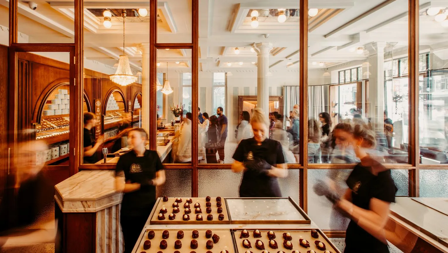Interior and cookies on display at Van Stapele Koekmakerij