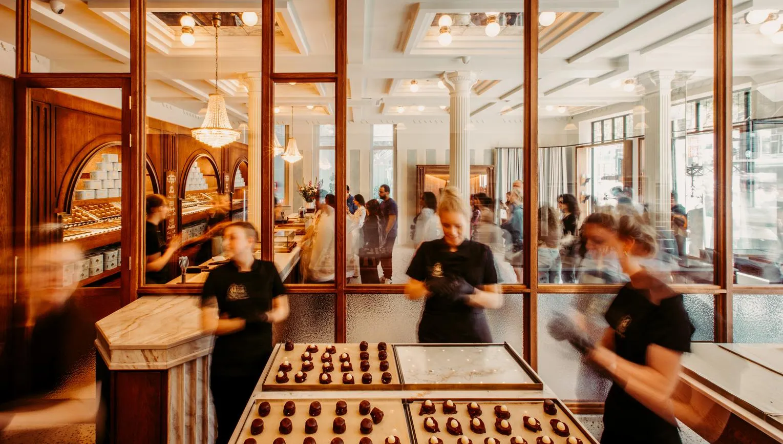 Interior and cookies on display at Van Stapele Koekmakerij