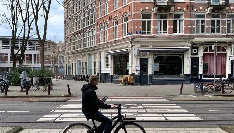 Man cycling in the city